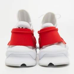 Y-3 White Knit Fabric Low Top Sneakers Size 42.5