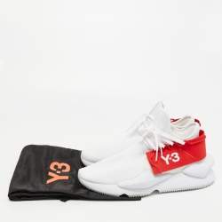 Y-3 White Knit Fabric Low Top Sneakers Size 42.5