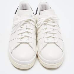 Y-3 White/Black Leather Yohji Star Low-Top Sneakers Size 42 2/3