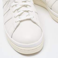 Y-3 White/Black Leather Yohji Star Low-Top Sneakers Size 42 2/3