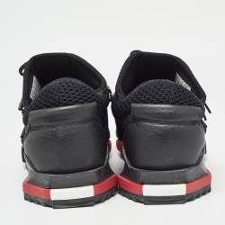 Adidas Y-3 Black Knit Fabric and Leather Harigane Black Chili Pepper Sneakers Size 42