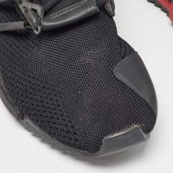 Adidas Y-3 Black Knit Fabric and Leather Harigane Black Chili Pepper Sneakers Size 42
