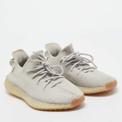 Yeezy x Adidas Grey Knit Fabric Boost 350 V2 Sesame Sneakers Size 451/3