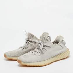 Yeezy x Adidas Grey Knit Fabric Boost 350 V2 Sesame Sneakers Size 451/3