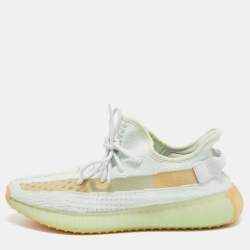 Yeezy x Adidas Green Knit Fabric Boost 350 V2 "GID' Glow Sneakers Size 44 2/3