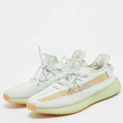 Yeezy x Adidas Green Knit Fabric Boost 350 V2 "GID' Glow Sneakers Size 44 2/3