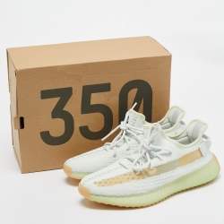 Yeezy x Adidas Green Knit Fabric Boost 350 V2 "GID' Glow Sneakers Size 44 2/3