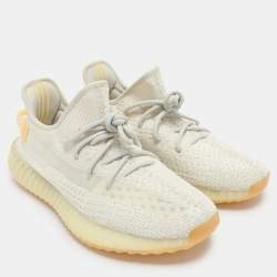 Yeezy x Adidas Cream Knit Fabric Boost 350 V2 "Light" Low Top Sneakers Size 45 1/3