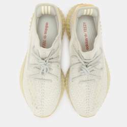 Yeezy x Adidas Cream Knit Fabric Boost 350 V2 "Light" Low Top Sneakers Size 45 1/3