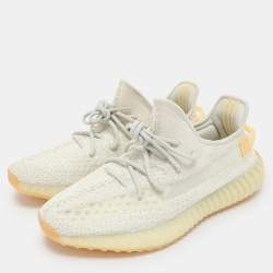 Yeezy x Adidas Cream Knit Fabric Boost 350 V2 "Light" Low Top Sneakers Size 45 1/3