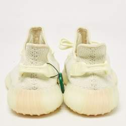 Yeezy x Adidas Light Yellow Knit Fabric Boost 350 V2 Butter Sneakers Size 42