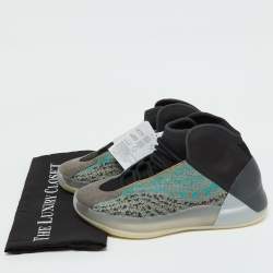 Yeezy x Adidas Multicolor Knit Fabric and Neoprene QNTM Sea Teal Sneakers Size 41 1/3