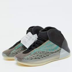 Yeezy x Adidas Multicolor Knit Fabric and Neoprene QNTM Sea Teal Sneakers Size 41 1/3