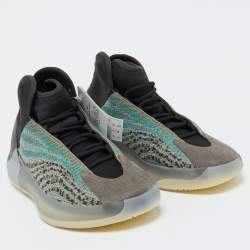Yeezy x Adidas Multicolor Knit Fabric and Neoprene QNTM Sea Teal Sneakers Size 41 1/3