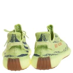 Yeezy x Adidas Green Cotton Knit Semi Frozen Boost 350 V2 Sneakers Size 47 1/3