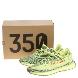Yeezy x Adidas Green Cotton Knit Semi Frozen Boost 350 V2 Sneakers Size 47 1/3
