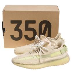 Yeezy Beige Cotton Knit Boost 350 V2 Sneakers Size 41.5