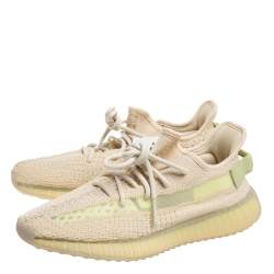 Yeezy Beige Cotton Knit Boost 350 V2 Sneakers Size 41.5