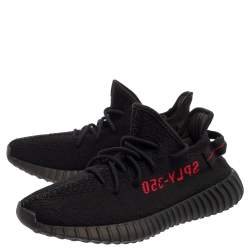 Yeezy x adidas Black Knit Fabric Boost 350 V2 Sneakers Size 43 1/3