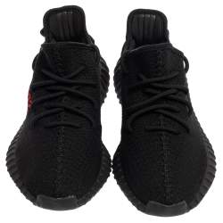 Yeezy x adidas Black Knit Fabric Boost 350 V2 Sneakers Size 43 1/3