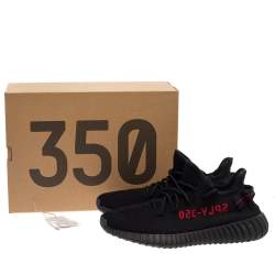 Yeezy x adidas Black Knit Fabric Boost 350 V2 Sneakers Size 43 1/3