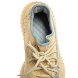 Yeezy x Adidas Beige/Grey Knit Fabric Boost 350 V2 Linen Sneakers Size 41 1/3