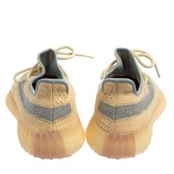 Yeezy x Adidas Beige/Grey Knit Fabric Boost 350 V2 Linen Sneakers Size 41 1/3