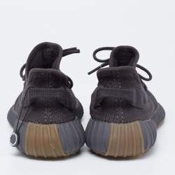 Pre Owned Yeezy x Adidas Black Knit Fabric Boost 350 V2 Cinder Sneakers Size 43 1/3