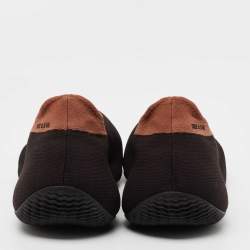 Pre Owned Yeezy x Adidas Brown Knit Fabric RNR Stone Carbon Sneakers Size 43 1/3
