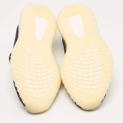 Pre Owned Yeezy x Adidas Black/Grey Knit Fabric Boost 350 V2 Carbon Sneakers Size 45 1/3