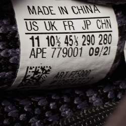 Pre Owned Yeezy x Adidas Black/Grey Knit Fabric Boost 350 V2 Carbon Sneakers Size 45 1/3