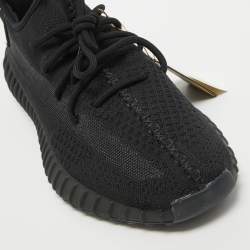 Adidas x Yeezy Black Cotton Knit Boost 350 V2 Sneakers Size 46 2/3