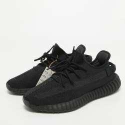 Adidas x Yeezy Black Cotton Knit Boost 350 V2 Sneakers Size 46 2/3