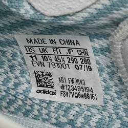 Yeezy x Adidas Blue/White Knit Fabric Boost 350 V2 Cloud White Low Top Sneakers Size 45 1/3