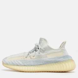 Yeezy x Adidas Blue/White Knit Fabric Boost 350 V2 Cloud White Low Top Sneakers Size 45 1/3