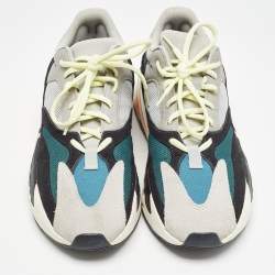 Yeezy x Adidas Multicolor Suede and Mesh Boost 700 Wave Runner Sneakers Size 45 1/3