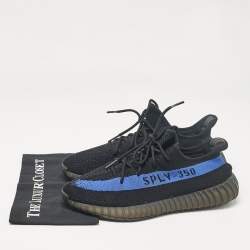 Yeezy x Adidas Black/Blue Knit Fabric Boost 350 V2 Dazzling Blue Sneakers Size 47 2/3