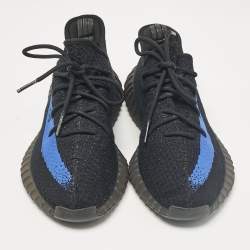 Yeezy x Adidas Black/Blue Knit Fabric Boost 350 V2 Dazzling Blue Sneakers Size 47 2/3