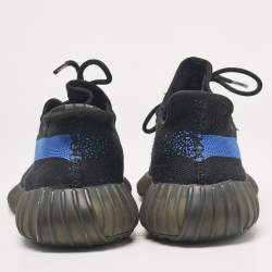 Yeezy x Adidas Black/Blue Knit Fabric Boost 350 V2 Dazzling Blue Sneakers Size 47 2/3