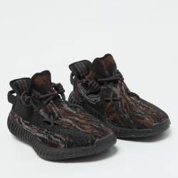 Yeezy x Adidas Black/Brown Knit Fabric Boost 350 V2 MX Rock Sneakers Size 45 1/3