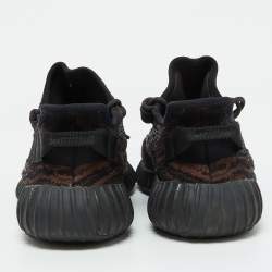 Yeezy x Adidas Black/Brown Knit Fabric Boost 350 V2 MX Rock Sneakers Size 45 1/3