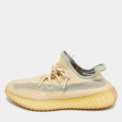 مملوكة مسبقًا Yeezy Boost 350 V2 Linen Size 42.5 Cream Knit Fabric Lace Up Sneakers