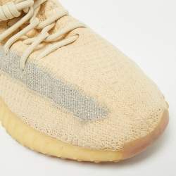 مملوكة مسبقًا Yeezy Boost 350 V2 Linen Size 42.5 Cream Knit Fabric Lace Up Sneakers
