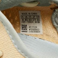 مملوكة مسبقًا Yeezy Boost 350 V2 Linen Size 42.5 Cream Knit Fabric Lace Up Sneakers