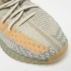 Pre Owned Yeezy Boost 350 V2 Israfil Size 43.5 Grey Knit Fabric Low Top Sneakers