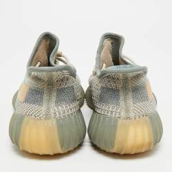 Pre Owned Yeezy Boost 350 V2 Israfil Size 43.5 Grey Knit Fabric Low Top Sneakers