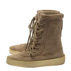 YEEZY Beige Suede Season 2 Lace Up Boots Size 41