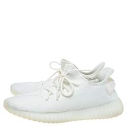 Yeezy x Adidas White Cotton Knit Boost 350 V2 Cream White Sneakers Size 44.5