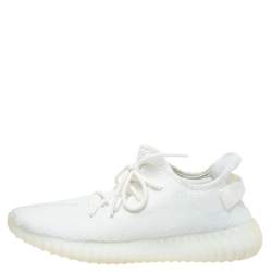 Yeezy x Adidas White Cotton Knit Boost 350 V2 Cream White Sneakers Size 44.5