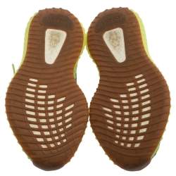 Pre Owned Yeezy x Adidas Cotton Knit Semi Frozen Yellow Boost 350 V2 Sneakers Size 39.5